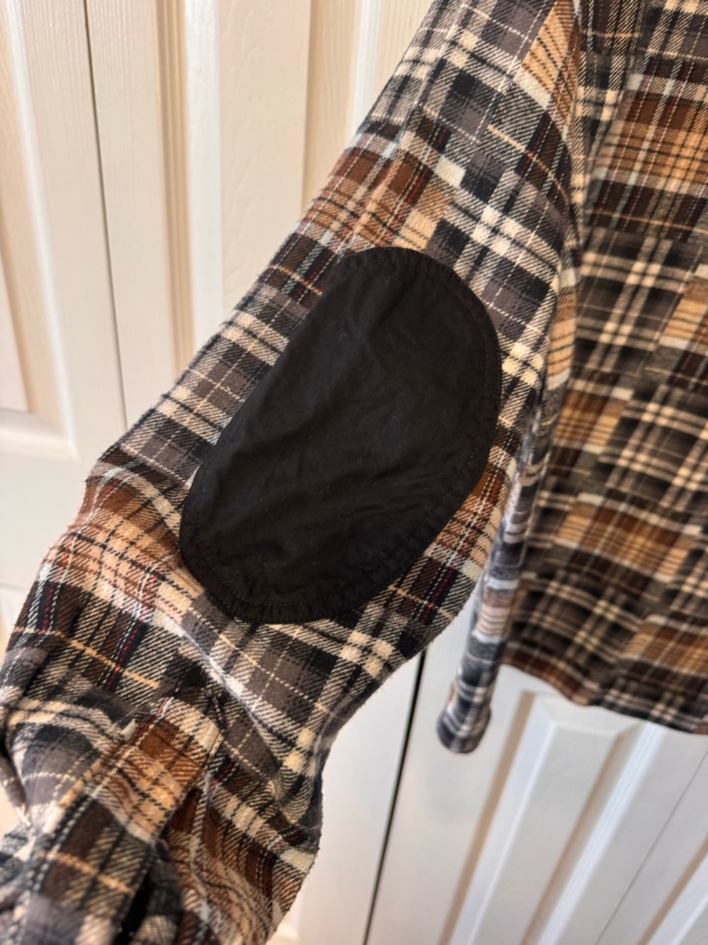Goodfellow & Co Plaid Button-Up Shirt Jacket in Brown and Black Size Medium - Picture 7 of 9